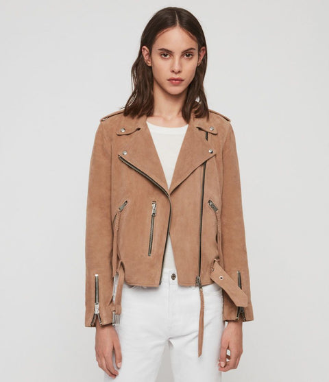 Women's PLAIT BALFERN SUEDE BIKER JACKET