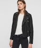 Women's CARGO LEATHER BIKER JACKET