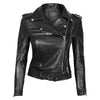 Womens Black Motorcycle Style Jacket