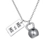 Fishhook Fitness Exercise necklace men Dumbbell Kettlebell Me &  Bodybuilding Gym Jewelry Necklace for n Best Friend Gift