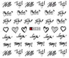Nail Sticker Water Decals Sweet Love Heart Nails Slider Art design Decoration Tattoo Manicure Foil Adhesive Wraps Pegatinas