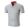 Mens Slim Fit Simple Short Sleeve Stand Collar Shirts Casual Summer Shirts Top Muscle Tee Shirt