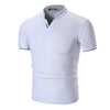 Mens Slim Fit Simple Short Sleeve Stand Collar Shirts Casual Summer Shirts Top Muscle Tee Shirt