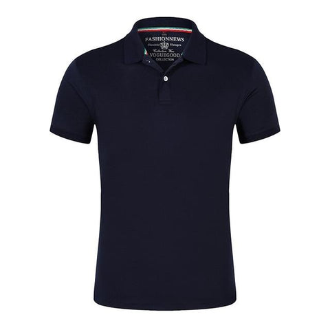 2019 Polo Shirts Men High Quality Cotton Short Sleeve Shirts Business Casual Solid Summer Sport Jerseys Golf Tennis Black Shirts