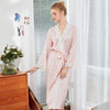 2019 Summer Satin Robes For Brides Wedding Lace Robe Sleepwear Silk Pijama Long Nightgown Women Bridesmaid Kimono Bathrobe
