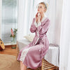 2019 Summer Satin Robes For Brides Wedding Lace Robe Sleepwear Silk Pijama Long Nightgown Women Bridesmaid Kimono Bathrobe