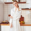 2019 Summer Satin Robes For Brides Wedding Lace Robe Sleepwear Silk Pijama Long Nightgown Women Bridesmaid Kimono Bathrobe