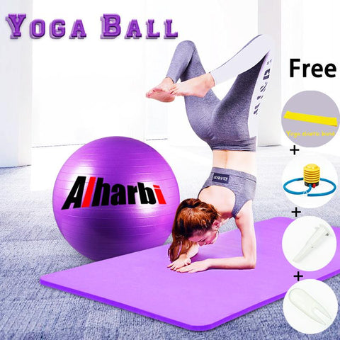 Yoga Ball Gymnastic Fitness Pilates Ball Balance Exercise Gym Indoor Fitness Training Yoga Core Ball 45-95CM Inflator Pump Free