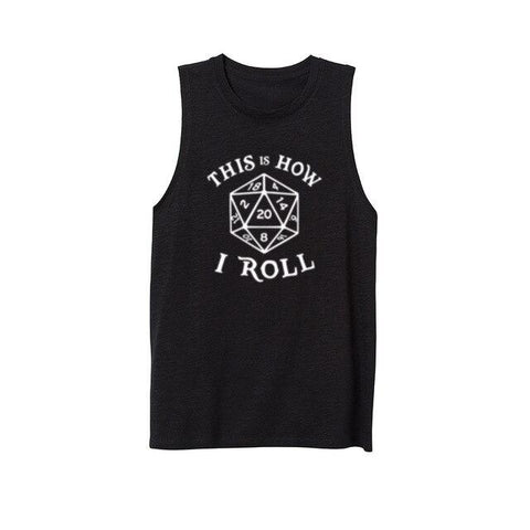 Womens 20 Sided Dice Magic The Gathering Workout Fitness Casual Tank Vest Sleveless Tops Shirts