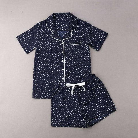 New Women Pajamas Sets Summer Short Sleeve Shirts+Pants Homewear Sleepwear