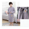 CAVME Hotel Towel Bathrobe Cotton Terry Robes Kimono Long Nightgown Lounge Sleepwear for Lover Solid Color V Collar LOGO CUSTOM