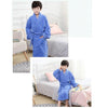 CAVME Hotel Towel Bathrobe Cotton Terry Robes Kimono Long Nightgown Lounge Sleepwear for Lover Solid Color V Collar LOGO CUSTOM