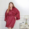 Plus Size 4XL Silk Kimono Robe Bathrobe Women Satin Bridesmaid Wedding Robes Sexy Dressing Gowns For 100KG Sleepwear White Black