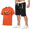 2019 New Fashion Summer Shorts + t shirts 2 piece suit funny tee cute homme casual short sleeves cotton tops Gyms Sport Suit