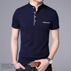Men Polo Shirts Short Sleeve Solid Polo Shirt Mens Camisa Polos Fashion Stand Collar Masculina Casual Cotton Tops Plus SizeÂ M-4X