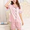 2019 Womens Silk Satin Pajamas Pyjamas Set short Sleeve Sleepwear summer Pajamas Suit Female Sleep Two Piece Set Loungewear