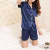 2019 Womens Silk Satin Pajamas Pyjamas Set short Sleeve Sleepwear summer Pajamas Suit Female Sleep Two Piece Set Loungewear