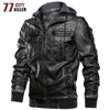 77City Killer Hooded Leather Jacket Men Motorcycle PU Leather Coats Male Euro Size Men Leather Jackets and Coats Dropshipping