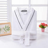 Summer Waffle Bathrobe Men Cotton Kimono Robe Hotel for Men Family Men's Sleepwear Hooded Nightgown V-Neck Plus Size XL White