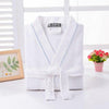 Summer Waffle Bathrobe Men Cotton Kimono Robe Hotel for Men Family Men's Sleepwear Hooded Nightgown V-Neck Plus Size XL White