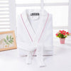 Summer Waffle Bathrobe Men Cotton Kimono Robe Hotel for Men Family Men's Sleepwear Hooded Nightgown V-Neck Plus Size XL White