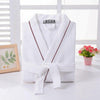Summer Waffle Bathrobe Men Cotton Kimono Robe Hotel for Men Family Men's Sleepwear Hooded Nightgown V-Neck Plus Size XL White