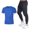 Summer fashion New Men's T-shirt Casual Suits gym Men's Clothing Man Sets Tops+Pants Male sweatshirt Men Brand T Shirt Set