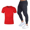 Summer fashion New Men's T-shirt Casual Suits gym Men's Clothing Man Sets Tops+Pants Male sweatshirt Men Brand T Shirt Set