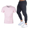 Summer fashion New Men's T-shirt Casual Suits gym Men's Clothing Man Sets Tops+Pants Male sweatshirt Men Brand T Shirt Set