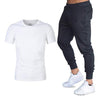 Summer fashion New Men's T-shirt Casual Suits gym Men's Clothing Man Sets Tops+Pants Male sweatshirt Men Brand T Shirt Set