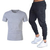 Summer fashion New Men's T-shirt Casual Suits gym Men's Clothing Man Sets Tops+Pants Male sweatshirt Men Brand T Shirt Set