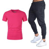 Summer fashion New Men's T-shirt Casual Suits gym Men's Clothing Man Sets Tops+Pants Male sweatshirt Men Brand T Shirt Set