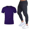 Summer fashion New Men's T-shirt Casual Suits gym Men's Clothing Man Sets Tops+Pants Male sweatshirt Men Brand T Shirt Set