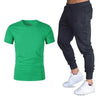 Summer fashion New Men's T-shirt Casual Suits gym Men's Clothing Man Sets Tops+Pants Male sweatshirt Men Brand T Shirt Set