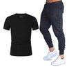 Summer fashion New Men's T-shirt Casual Suits gym Men's Clothing Man Sets Tops+Pants Male sweatshirt Men Brand T Shirt Set