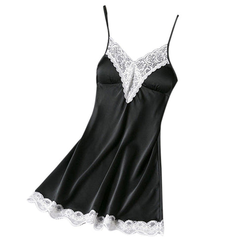 Nightdress Womens Satin Sleepwear Nighties For Women Ladies Nightwear Nightdress Lace Sexy Lingerie Vintage Sleepwear Women