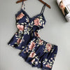Hirigin US Womens Sexy-Lingerie Sleepwear Satin Silk Babydoll Lace Nightwear Pajamas Set