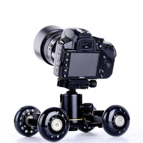Video Track Rail Stabilizer DSLR Camera Dolly Skater Tabletop Mobile Rolling Slider Car for Cameras Camcorder Rig (black)  CD50
