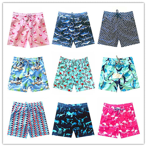 2018 Brand Vilebreq Beach Board Shorts Men Swimwear Flamingo Dolphin Mermaid Turtles Mens Bathing Short Brequin Quick Dry M-XXXL