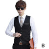 Men Solid Color Waistcoat Slim Fit Single-breasted Business Casual Vest for Spring FDC99