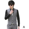 Men Solid Color Waistcoat Slim Fit Single-breasted Business Casual Vest for Spring FDC99