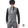 Men Solid Color Waistcoat Slim Fit Single-breasted Business Casual Vest for Spring FDC99