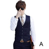 Men Solid Color Waistcoat Slim Fit Single-breasted Business Casual Vest for Spring FDC99