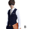 Men Solid Color Waistcoat Slim Fit Single-breasted Business Casual Vest for Spring FDC99