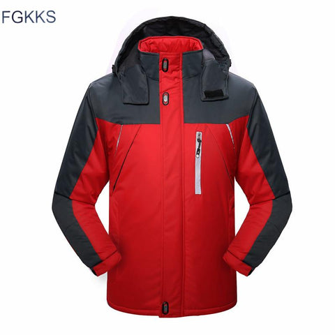 FGKKS Men Winter Parkas Jacket 2019 New Fashion Warm Thick Splice Mens Hooded Coat Male Casual Parkas Overcoat