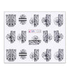 1pcs Black White Flowers Stickers For Nails Green Leaves Water Decal Slider Nail Art Wraps Manicure Decor Tattoo LABN1213-1224-1
