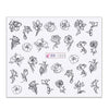 1pcs Black White Flowers Stickers For Nails Green Leaves Water Decal Slider Nail Art Wraps Manicure Decor Tattoo LABN1213-1224-1