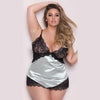 New Sexy V-neck Lingerie Night Dress Sleeveless Ladies Satin Nightgown Plus Size 3XL-6XL Lace Sleepwear Nightwear For Women