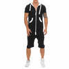 OLOEY men romper black camo mens sport suits cotton zip mens sweat suits one-piece tracksuit set male joggers sporting jumpsuits