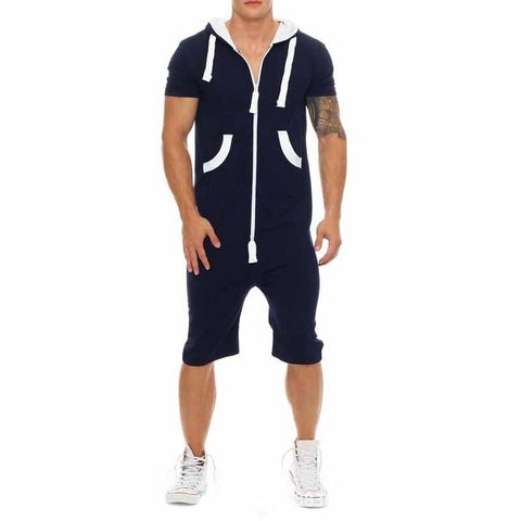 OLOEY men romper black camo mens sport suits cotton zip mens sweat suits one-piece tracksuit set male joggers sporting jumpsuits